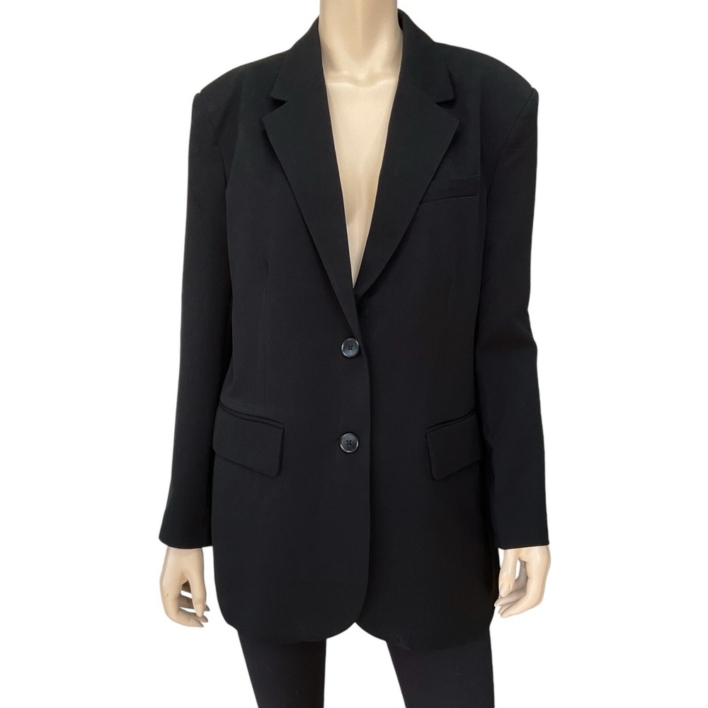 Steve Madden Blazer Women Small Black Imaan Suit Jacket Button Lined NWT